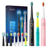 Picture of Fairywill Electric Toothbrush Family Kit, 3 Sonic Powered 40,000 VPM Whitening Rechargeable Elec Toothbrushes for Adults & Kids - 10 Brush Heads, Smart Timer, Waterproof, 4H USB Charge for 30 Days