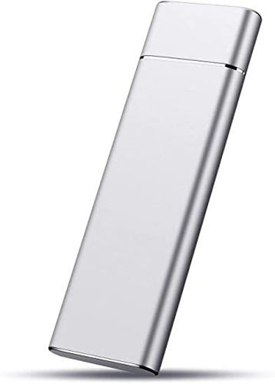 Picture of External Solid State Hard Drive 2TB, Hard Drive Solid State External USB3.1 Type-C Hard Drive 2000GB Compatible with PC, Laptop and Mac (2TB, Silver)