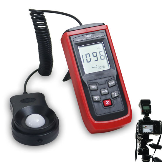 Picture of Digital Light Meter LUX Meter for Illuminom, Photography, Spectrom Measuring, Range 0-200,000 Lux, Lux/FC Unit, Used for Photography, Office, Laboratory, Stage, Planting