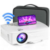 Picture of Laptop WiFi Projector Computer Portable Projector 1080P 7500L Video Movie Outdoor Home Cinema HDMI Multimedia 120" Keystone Correction Compatible with Smartphone EXCEL PPT iOS Android （White）