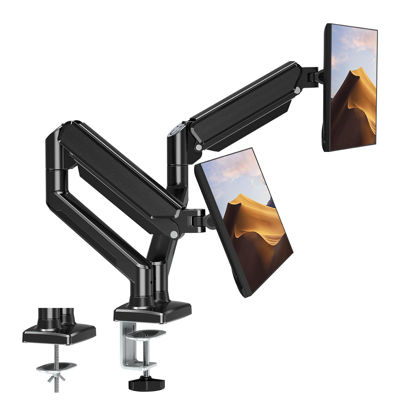 Picture of ErgoFocus Dual Monitor Mount Fits 13 to 32 Inch Computer Screen, Dual Monitor Arm Hold up to 19.8lbs Each, Full Motion Monitor Desk Mounts for 2 Monitors, Gas Spring Monitor Stand, VESA Mount