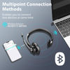 Picture of Trucker Bluetooth Headset, Wireless Headset with Microphone Noise Cancelling & USB Dongle, 28hrs talktime, On Ear Bluetooth Headphones with Mic Mute & Charging Dock for Cell Phone/PC/Office