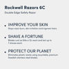 Picture of Rockwell Razors 6C White Chrome Double-Edge Safety Razor for Men and Women with 6 Adjustable Shave Settings and 5 Fully Recyclable Eco Razor Blades