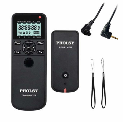 Picture of PHOLSY Camera Timer Remote Control with HDR Compatible with Canon R100 R8 R6ii R7 R10 90D 250D 850D 6Dii 7Dii G1Xiii; for Olympus OM-1, EM1X, EM1 II; for Fuji GFX50SII, XT3, XT4, XT5, XT30II