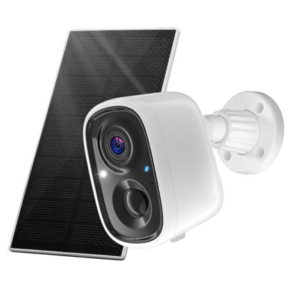 Picture of GMK Solar Security Cameras Wireless Outdoor with Solar Panel, 1080P Battery Powered WiFi Cameras Color Night Vision 2-Way Audio AI Motion Detection for Home Security with Cloud/SD IP65 Weatherproof