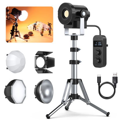 Picture of Ulanzi Mini Microphotography Fill Light Kit，2500K-10000K Bi-Color Temperature Adjustment LED Cob Light Kit, 340mm Light Tripod Kit for Mini Place Photography.