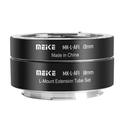 Picture of Meike MK-L-AF1 13mm + 18mm Metal AF Automatic Macro Extension Tube Adapter Ring Set for Panasonic Lumix Leica Sigma L-Mount Cameras S1 S1H S5 S1R SL SL2 FP FPL