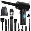 Picture of Compressed Air Duster, Electric Air Duster and Vacuum 2 in 1, 3 Speeds 100000 RPM Cordless Air Blower, Reusable Air Duster for Computer, Keyboard, Swimming Ring, Car with LED Light