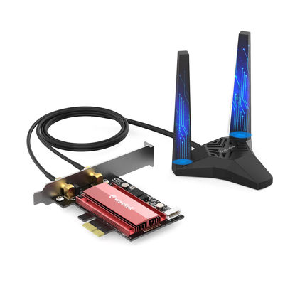 Picture of 2023 New AX5400 WiFi 6E PCIe Network Card, Wavlink Tri-Band AX210 Wireless Adapter with Bluetooth 5.3, MU-MIMO, WPA3, OFDMA, Low-Profile Bracket, Heat Sink, for Windows 10/11