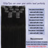 Picture of Clip in Hair Extensions Remy Human Hair 14 Inch 120 grams Natural Black Off Black Silky Straight Human Hair Clip in Extensions No Shedding No Tangling Thick Hair Extensions Clip