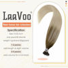 Picture of LaaVoo Human Hair Nano Bead Extensions 20 Inch Balayage Color Ash Brown Fading to Light Blonde Nano Micro Link Human Hair Extensions Silky Straight 1g/strand 50g