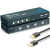 Picture of Steetek 4 Port HDMI KVM Switch Box, KVM Switch 4K@60Hz, KVM 4 Computer Share 1 Monitor Controlled by Keyboard Mouse, USB 2.0 and HDCP 2.2 Compatible, Button Switch, with 1 HDMI and 4 USB Cables