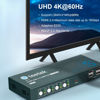 Picture of Steetek 4 Port HDMI KVM Switch Box, KVM Switch 4K@60Hz, KVM 4 Computer Share 1 Monitor Controlled by Keyboard Mouse, USB 2.0 and HDCP 2.2 Compatible, Button Switch, with 1 HDMI and 4 USB Cables