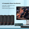 Picture of Steetek 4 Port HDMI KVM Switch Box, KVM Switch 4K@60Hz, KVM 4 Computer Share 1 Monitor Controlled by Keyboard Mouse, USB 2.0 and HDCP 2.2 Compatible, Button Switch, with 1 HDMI and 4 USB Cables