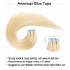 Picture of SUYYA Tape in Hair Extensions Bleach Blonde 100% Real Human Hair 20 inches 20pcs 50g/pack Straight Seamless Skin Weft Tape in Human Hair Extensions Blonde(20 inches #613 Bleach Blonde)