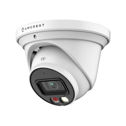 Picture of Amcrest 5MP AI Turret IP PoE Camera w/ 49ft Nightvision, Security IP Camera Outdoor, Built-in Microphone, Human & Vehicle Detection, Active Deterrent, 129° FOV, 5MP@20fps IP5M-T1277EW-AI