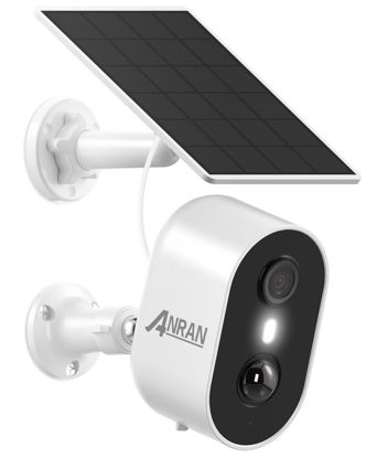 Picture of ANRAN 3MP Solar Security Cameras Wireless Outdoor for Home Security, 2K Color Night Vision WiFi Surveillance Home Camera with Solar Panel, Spotlight, PIR Detection, 2-Way Talk, Work with Alexa