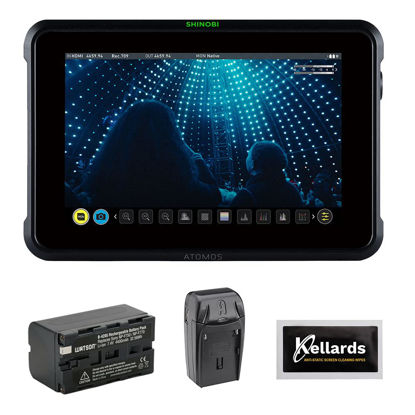 Picture of Atomos Shinobi 7" 4K HDMI/SDI Monitor Bundle with Li-ion Battery Pack, AC/DC Charger, and Screen Cleaning Wipes (5-Pack)