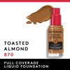 Picture of Covergirl Outlast Extreme Wear 3-in-1 Full Coverage Liquid Foundation, SPF 18 Sunscreen, Toasted Almond, 1 Fl. Oz.