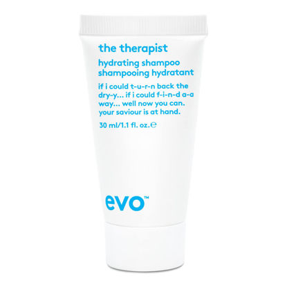 Picture of EVO The Therapist Hydrating Shampoo - Hydrates, Strengthen and Softens Whilst Improving Shine - Protects Colour Treated Hair, Helps to Detangle - Travel Size, 30ml / 1.01fl.oz