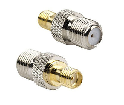 Picture of DHT Electronics RF coaxial Coax Adapter SMA Female to F Female Pack of 2