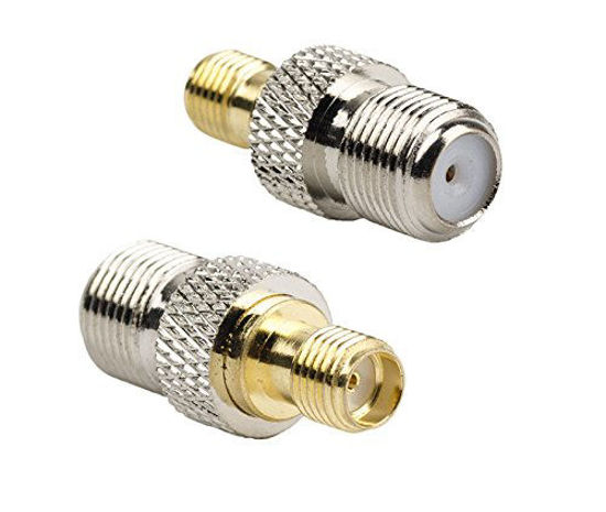 Picture of DHT Electronics RF coaxial Coax Adapter SMA Female to F Female Pack of 2