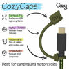 Picture of 2020 Version - [4-Piece] Cozy USB Caps for Micro USB Cable & Compatible with Apple Charging Cable Silicone Caps with Dust Protection, Protects During Travel, Portable, Designed by Cozy (Camo Green))