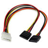 Picture of StarTech.com 12in LP4 to 2x SATA Power Y Cable Adapter - Molex to to Dual SATA Power Adapter Splitter (PYO2LP4SATA)