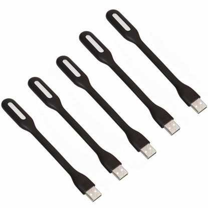 Picture of (5 Pack) MaiJin Flexible Mini USB LED Light Lamp for Laptop Keyboard, Power Bank, Portable Night Light