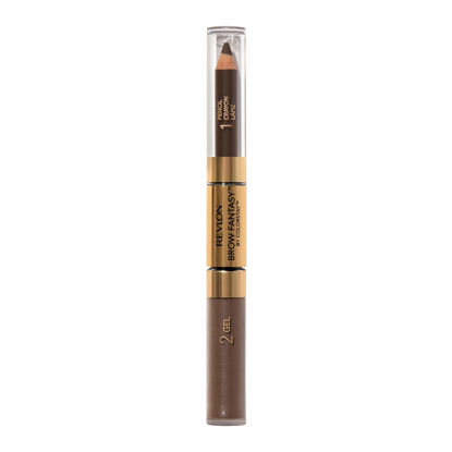 Picture of Revlon Eyebrow Gel & Pencil, ColorStay Brow Fantasy 2-in-1 Eye Makeup, Longwearing with Precision Tip, 106 Dark Brown, 0.04 Oz