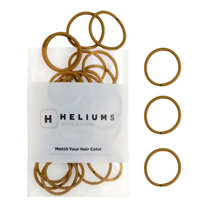 Picture of Heliums Dark Golden Blonde Small Hair Elastics - 2mm Mini Hair Ties For Fine Hair and Kids - 1 Inch Ponytail Holders in Neutral Colors - 48-Pack