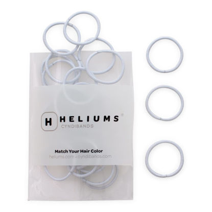 Picture of Heliums White Small Hair Elastics - 2mm Mini Hair Ties For Fine Hair and Kids - 1 Inch Ponytail Holders in Neutral Colors - 48-Pack