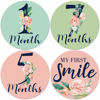 Picture of Baby Monthly Milestone Stickers, 16 Floral Baby Monthly Stickers, 12 Monthly Photo Picture Props for Infant Onesie, Newborn Monthly Milestone Stickers, Scrapbook Photo Keepsake