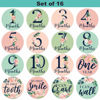 Picture of Baby Monthly Milestone Stickers, 16 Floral Baby Monthly Stickers, 12 Monthly Photo Picture Props for Infant Onesie, Newborn Monthly Milestone Stickers, Scrapbook Photo Keepsake