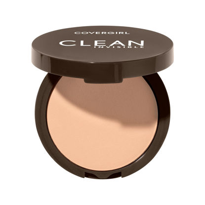 Picture of Covergirl Clean Invisible Pressed Powder, Lightweight, Breathable, Vegan Formula, Buff Beige 125, 0.38oz