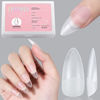 Picture of AILLSA Almond Nail Tips - Upgraded Matte Soft Gel Nail Tips Pre-shaped, 240Pcs No File Full Cover Almond Nails Clear Acrylic False Gelly Nail Tips for Nail Extensions DIY Holiday Gift 10 Sizes