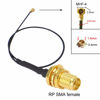 Picture of UFL to SMA M.2 NGFF IPX IPEX MHF4 to RP SMA Female (Male pin) RF Pigtail WiFi Antenna Extension Cable 0.81mm for PCI WiFi Card Wireless Router M.2 Cards Pack of 2 (4 inch (10 cm))