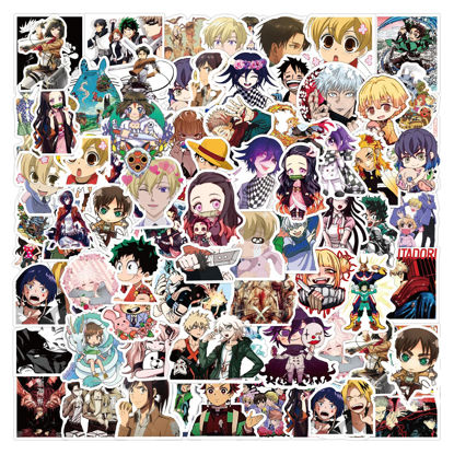 Picture of Anime Mixed Stickers[100 Pcs] Vinyl Waterproof Stickers for Laptop Water Bottles for Hydro Flask Skateboard Computer Phone Anime Sticker Pack for Kids/Teen(Anime Mixed Stickers)