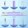 Picture of 2PCS Metal Lavender/Taro Purple Cuticle Pusher and Cutter Remover Salon Quality Stainless Steel Gel Nail Polish Peeler Scraper Durable Manicure and Pedicure Cleaner Tool For Fingernail and Toenail