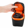 Picture of Qahesnv Camera Lens Bag DSLR Padded Thick Shockproof Protective Pouch Case Lens Pouch for DSLR Camera