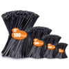 Picture of Zip Ties Assorted Sizes(4”+6”+8”+12”), 400 Pack, Black Cable Ties, UV Resistant Wire Ties by ANOSON