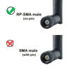 Picture of Rydocyee Antenna 2.4Ghz 3dBi RP-SMA Male Connector (No Pin) for WiFi Bluetooth Gaming WiFi Motherboard, Camera, PCIE Wireless Card, Router, Gateway - 2 Pack