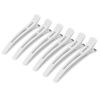 Picture of AIMIKE 6pcs Professional Hair Clips for Styling Sectioning, Non Slip No-Trace Duck Billed Hair Clips with Silicone Band, Salon and Home Hair Cutting Clips for Hairdresser, Women, Men - White 4.3” Long