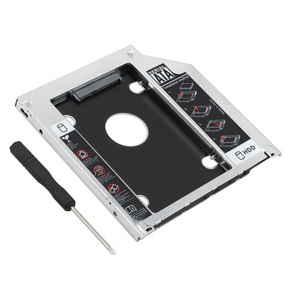 Picture of 2nd 2.5''HDD SSD Hard Drive Caddy Tray Replacement for Macbook Pro 13/15/17 inch A1278 A1286 A1297 2008 2009 2010 2011 2012 Internal Laptop CD/DVD-ROM Optical SuperDrive Adapter