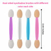 Picture of Cuttte 120PCS Disposable Dual Sides Eye Shadow Sponge Applicators with Container, 4 Colors Eyeshadow Brushes Makeup Applicator