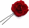 Picture of 6Pcs Small Red Rose Hair clip - Large Bobby Pins for Thick Hair Flower Pins Wedding Hair Accessories for Women - Rose Flower Hair Clips for Women's Hair Accessories Bridal Hair Pieces for Wedding