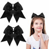 Picture of 2 Packs Jumbo Cheerleading Bow 8 Inch Cheer Hair Bows Large Cheerleading Hair Bows with Ponytail Holder for Teen Girls Softball Cheerleader Outfit Uniform (Black)