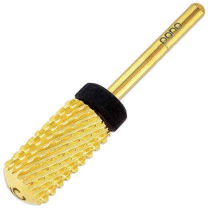 Picture of PANA 3/32" Large Barrel Smooth Top Gold Carbide Nail Drill Bit for Manicure, Pedicure and Acrylics (Grit: Extra Coarse - XC, 1pc)