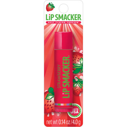 Picture of Lip Smacker Flavored Lip Balm, Strawberry Flavor, Clear Matte, For Kids, Men, Women, Dry Kids