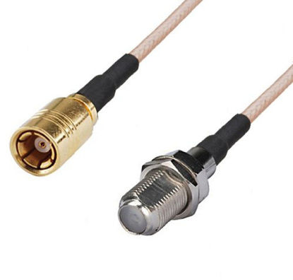 Picture of DHT Electronics RF Cable Assembly SMB to F Female for XM Sirius Satellite Radio 12''
